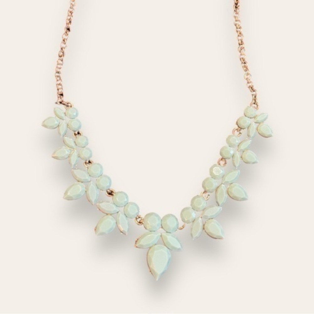 J.Crew Mint & Gold Statement Necklace